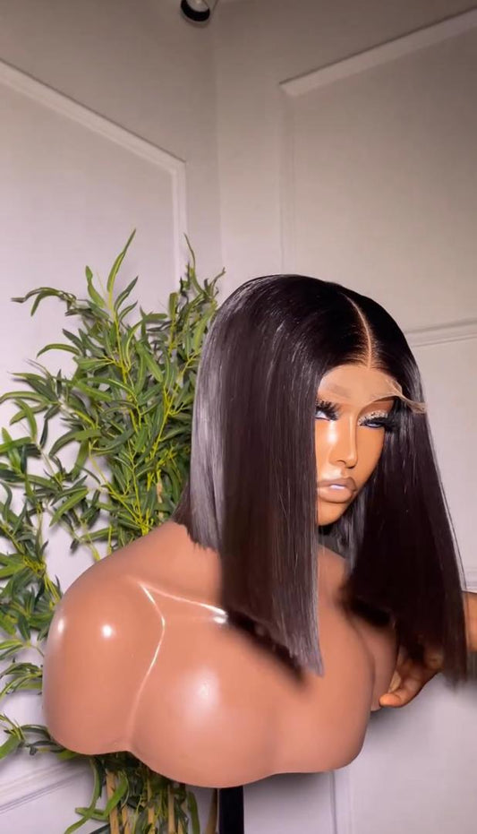 Perruque Coupe Carré 12 Pouces - Cheveux Naturels 100% - Style Moderne