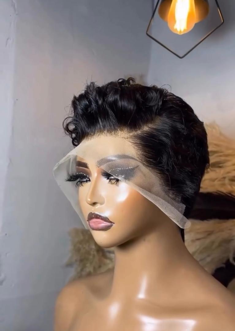 Perruque Courte Vintage Hollywood - Boucles Rétro - Cheveux Humains 100%