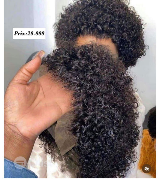 Perruque Frisée Petite Tête - Cheveux Naturels 100% - Ajustement Parfait