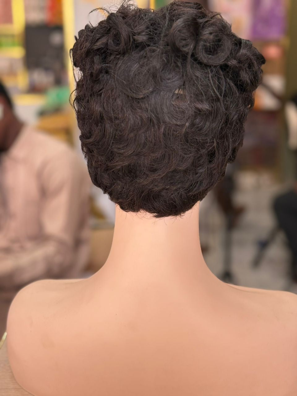 Perruque Bouclée Courte Sans Frontal - Cheveux Naturels 100% - Petite Tête