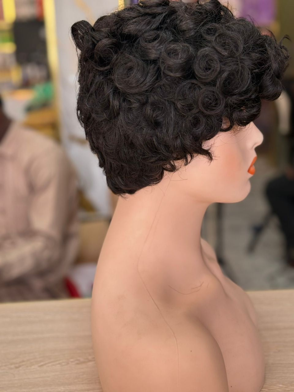 Perruque Bouclée Courte Sans Frontal - Cheveux Naturels 100% - Petite Tête