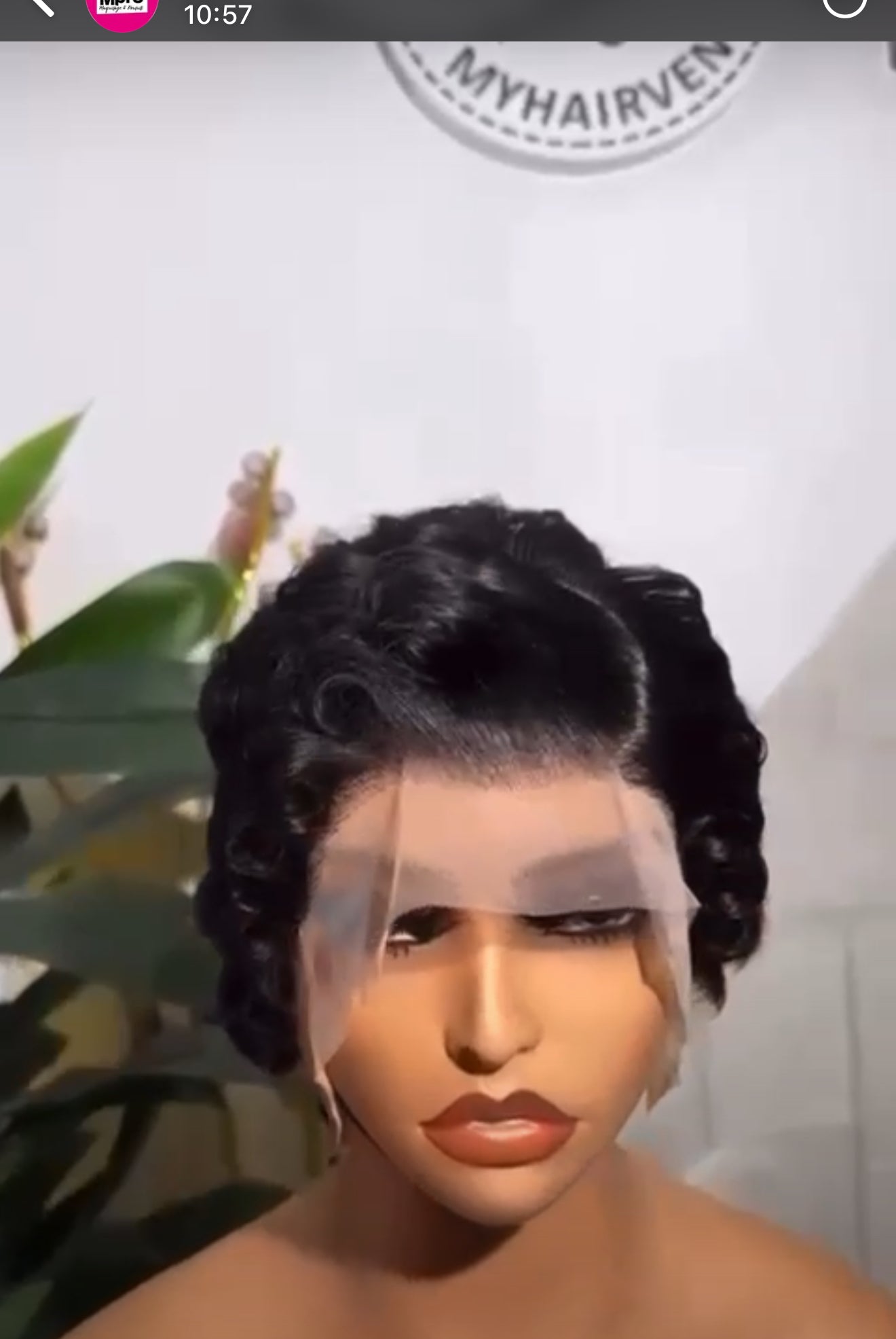 Perruque Courte Vintage Hollywood - Boucles Rétro - Cheveux Humains 100%