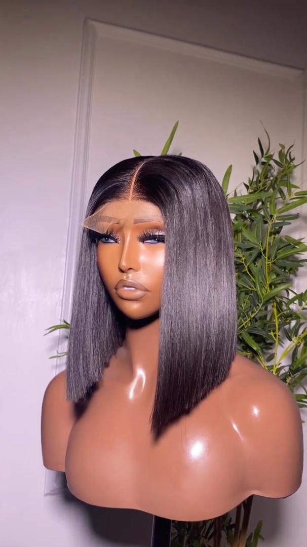 Perruque Coupe Carré 12 Pouces - Cheveux Naturels 100% - Style Moderne