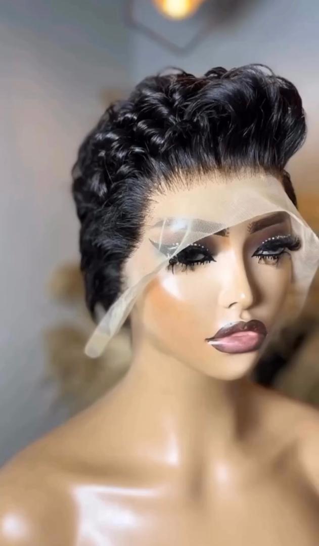 Perruque Courte Vintage Hollywood - Boucles Rétro - Cheveux Humains 100%