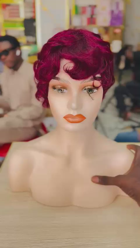 Perruque Courte Petite Tête - Cheveux Naturels 100% - Ajustement Parfait